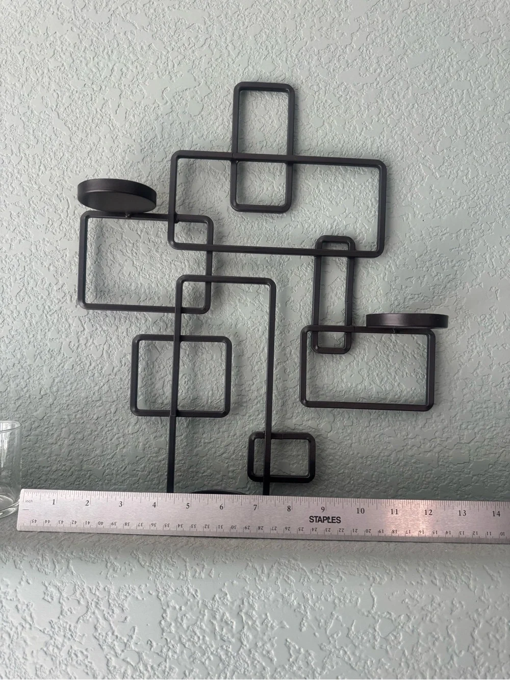 Geometric Black Metal Wall Candle Holder - Modern Home Wall Decor